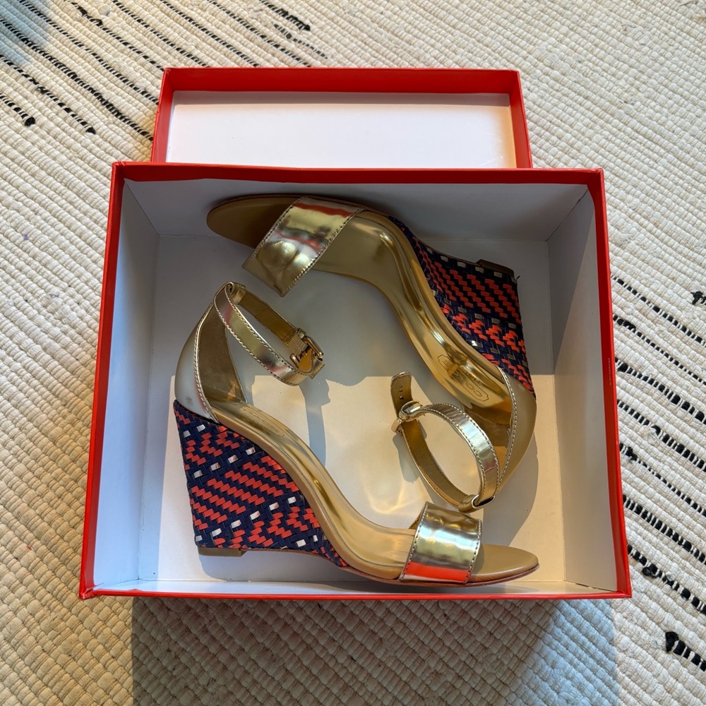 Coach Sharrin Mirror Metallic Wedge in Gold - Picture 5 of 6